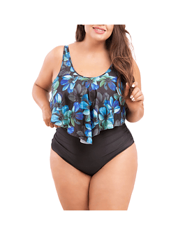 Bikini tiro alto top en punta Floral Noelia