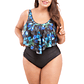 Bikini tiro alto top en punta Floral Noelia - Miniatura 1