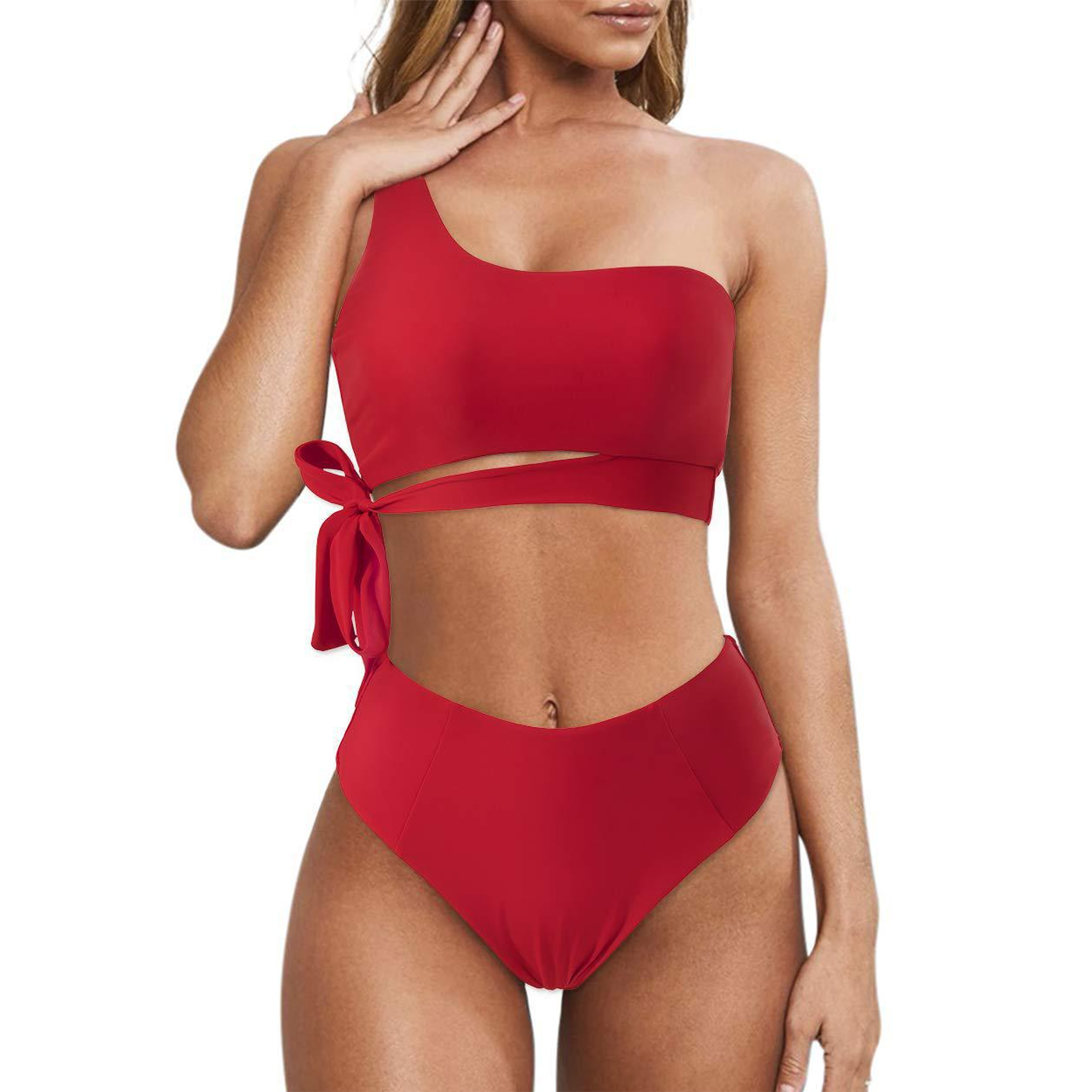 Bikini tiro medio Asimétrico colores 4