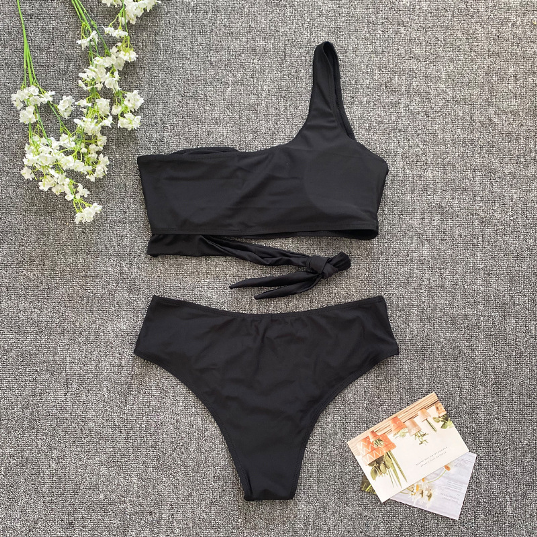 Bikini tiro medio Asimétrico colores 9