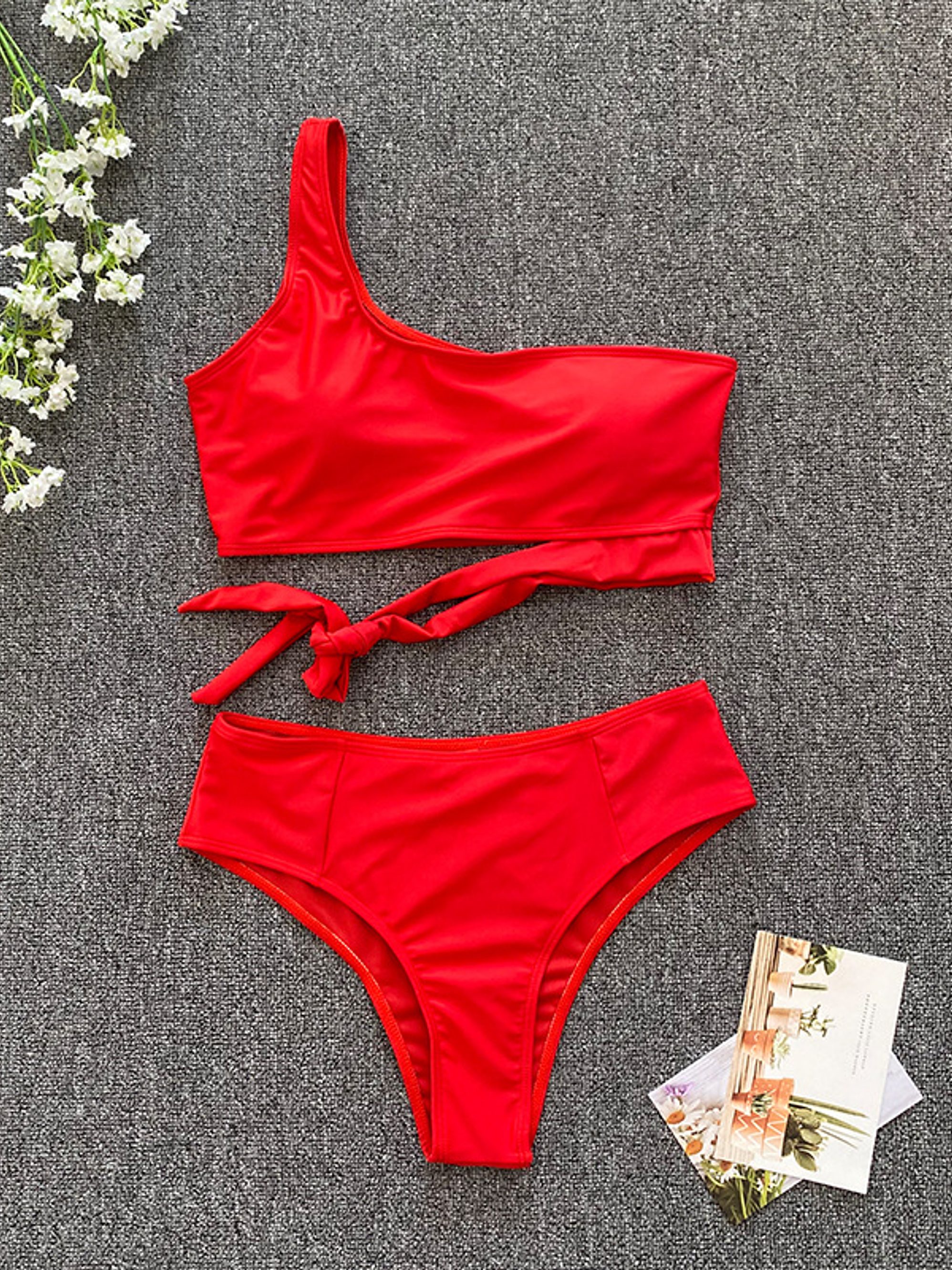 Bikini tiro medio Asimétrico colores 5