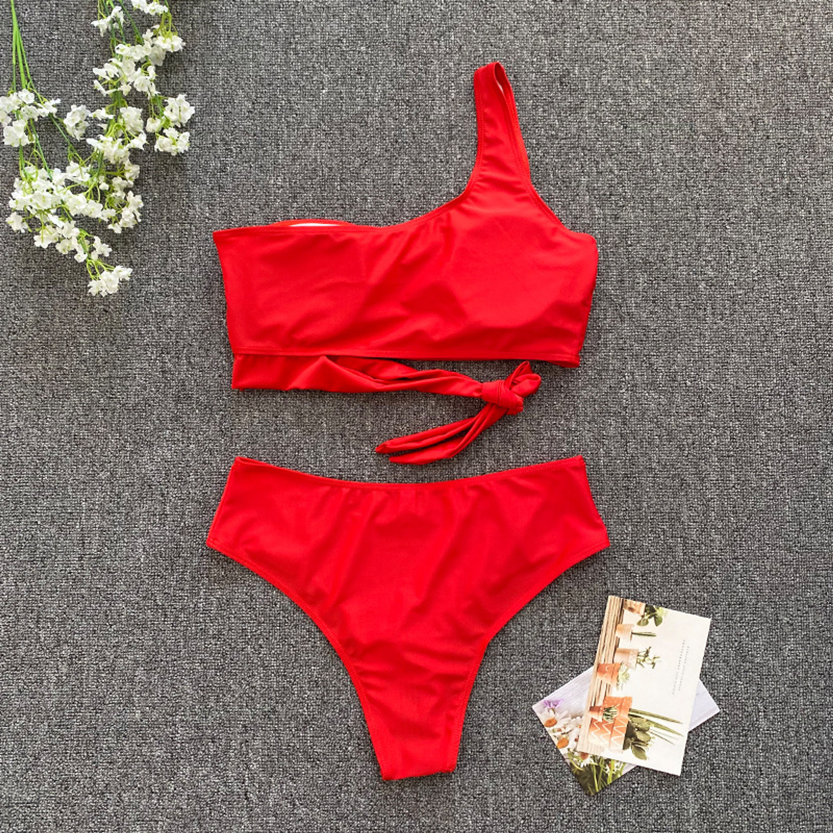 Bikini tiro medio Asimétrico colores 6