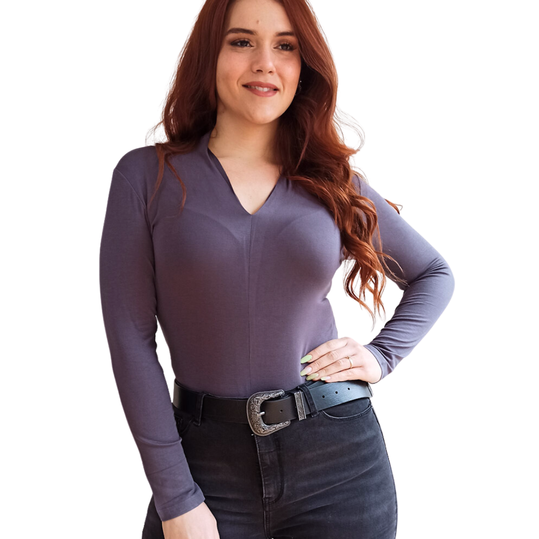 Body mujer manga larga colores escote V 1