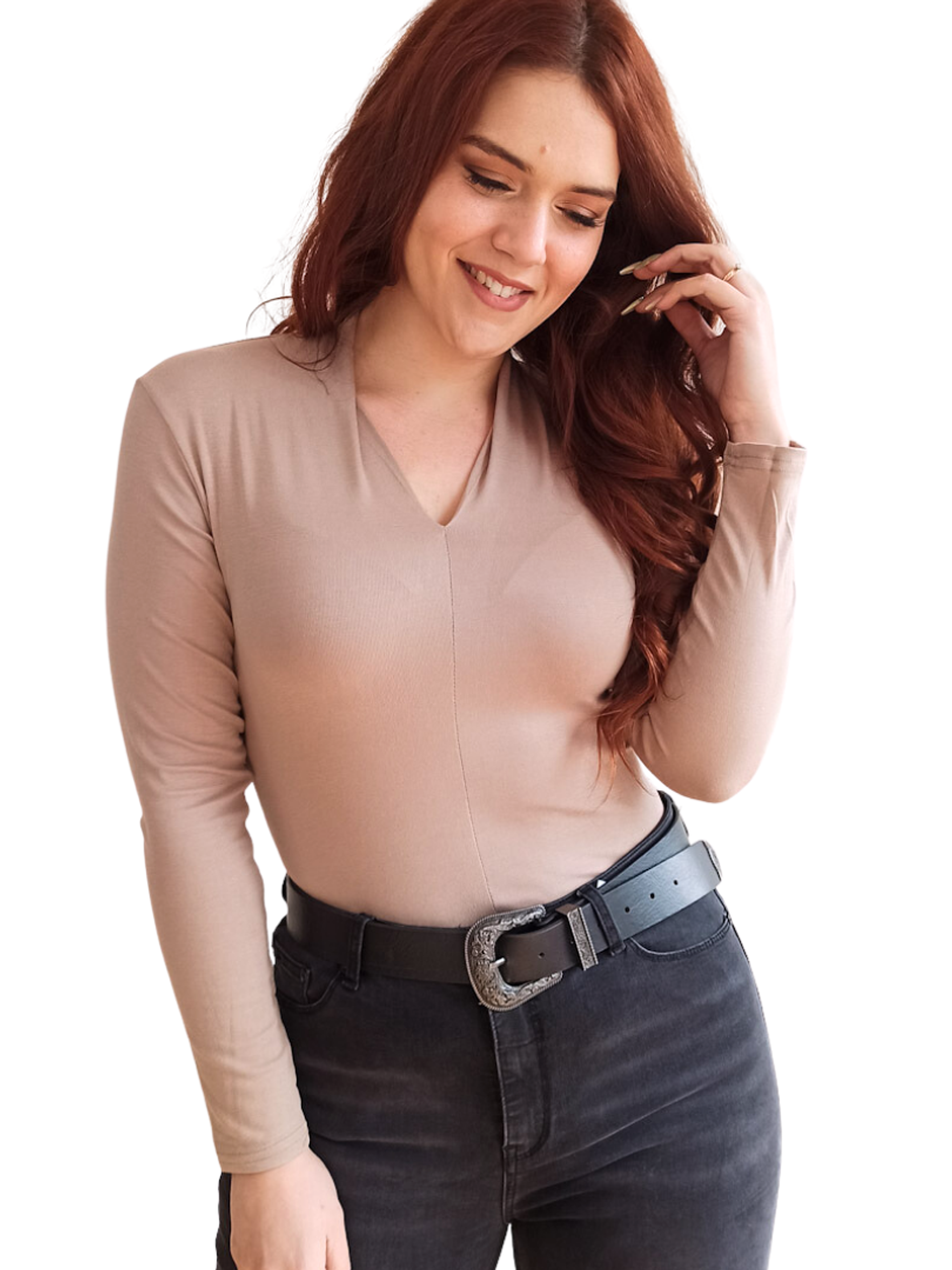 Body mujer manga larga colores escote V 2