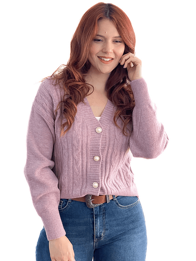 Chaleco botones colores líneas y trenzas