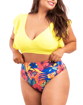 Bikini tiro alto Milena plus size Amarillo