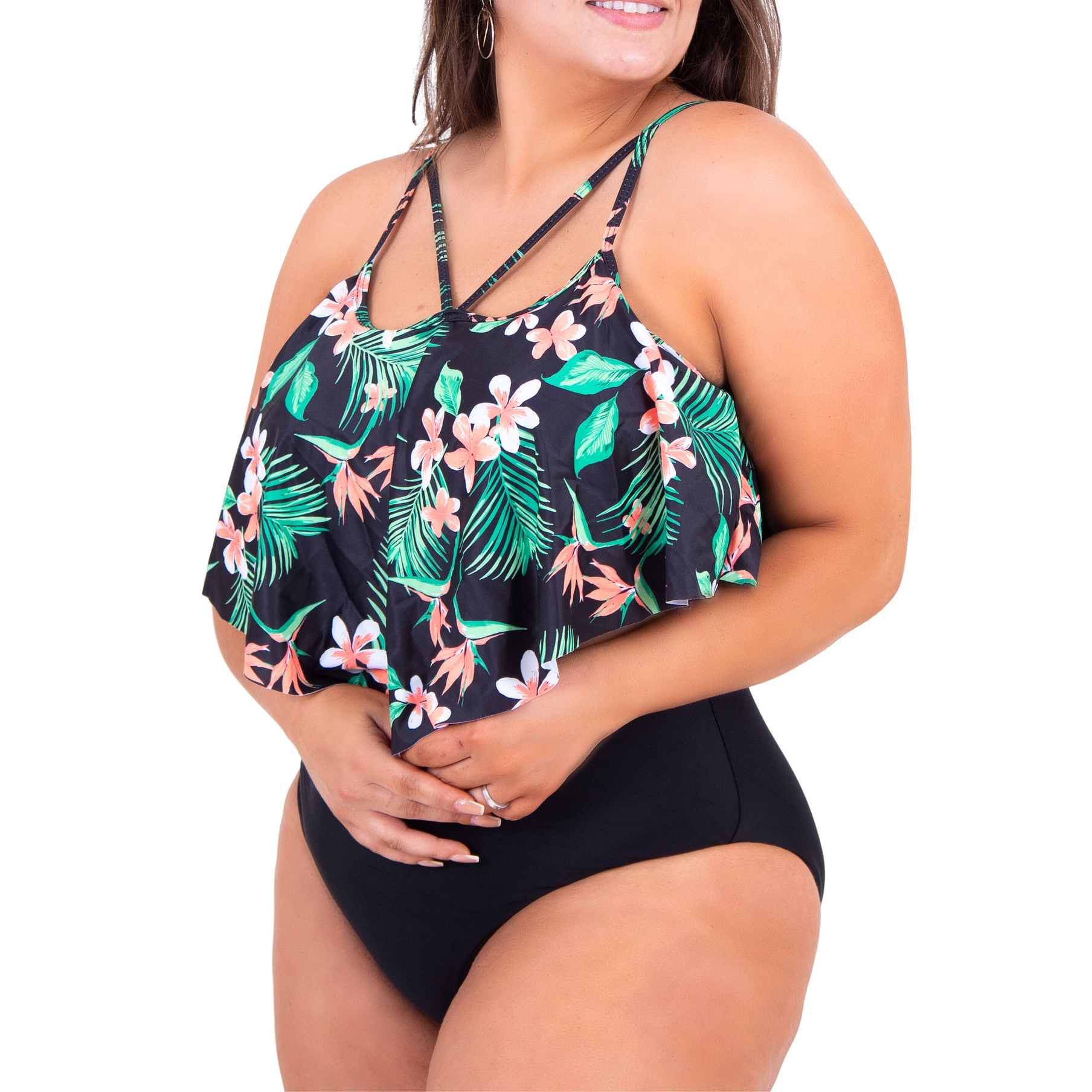 Bikini tiro alto floral Cruzado 2