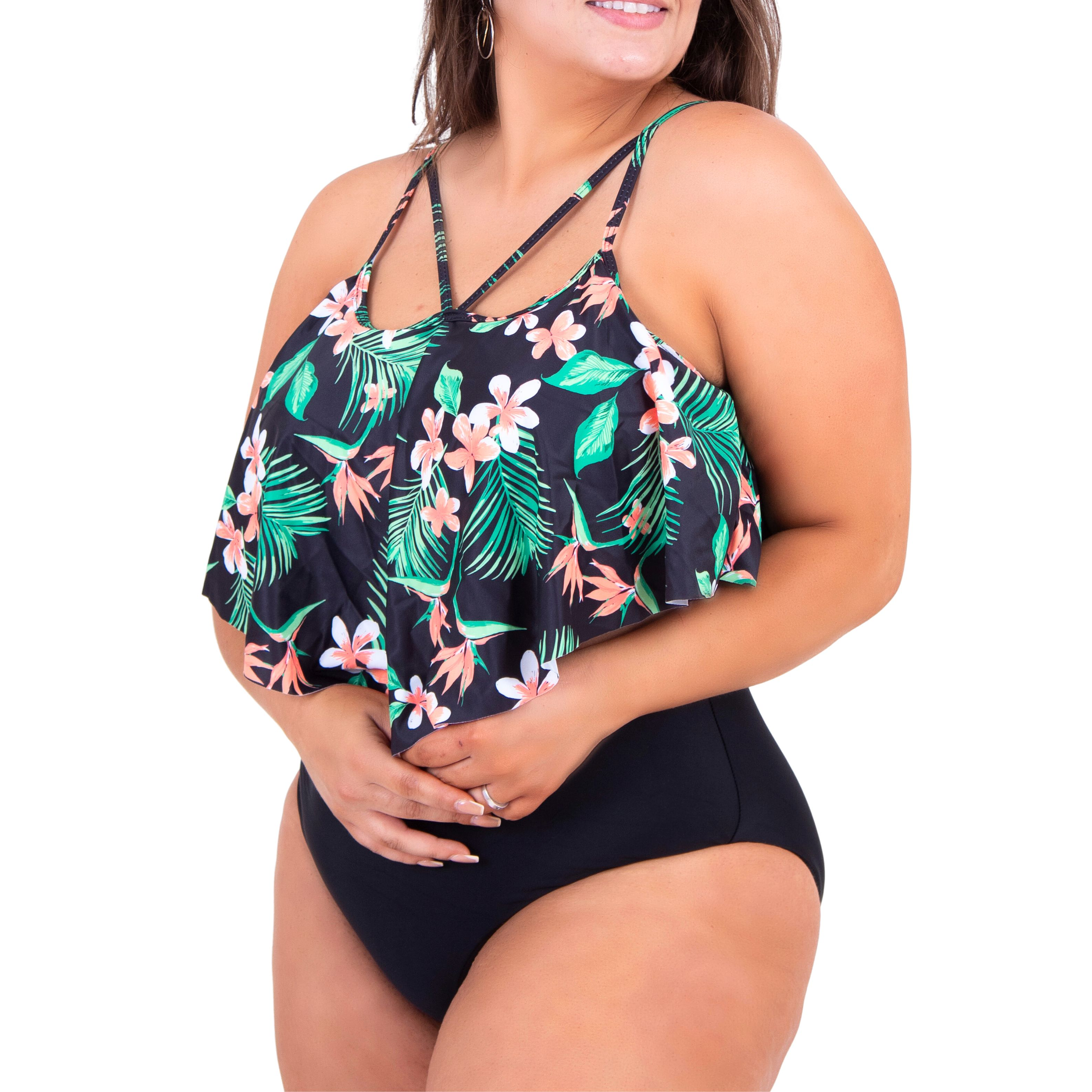 Bikini tiro alto floral Cruzado 2