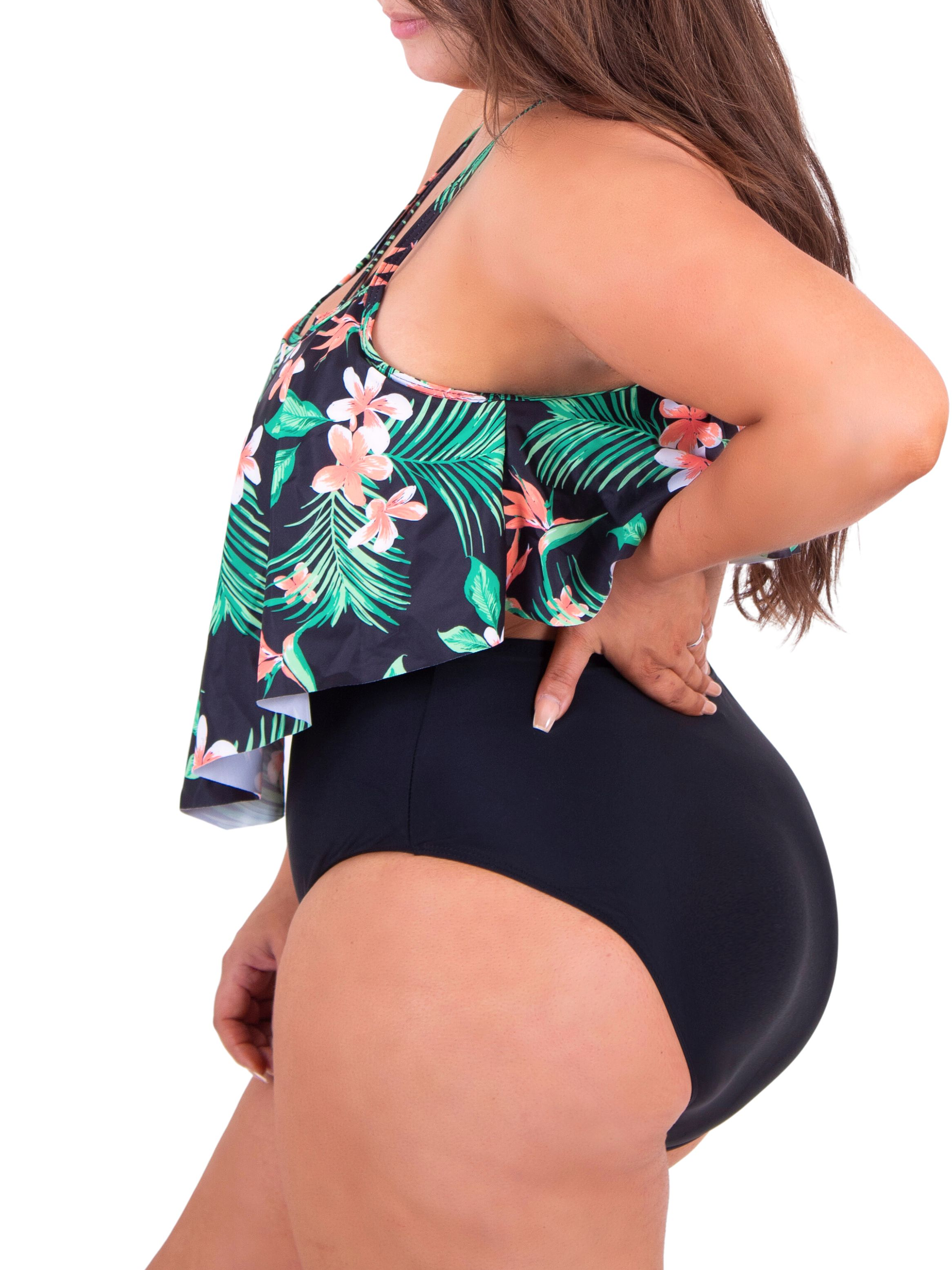 Bikini tiro alto floral Cruzado 3