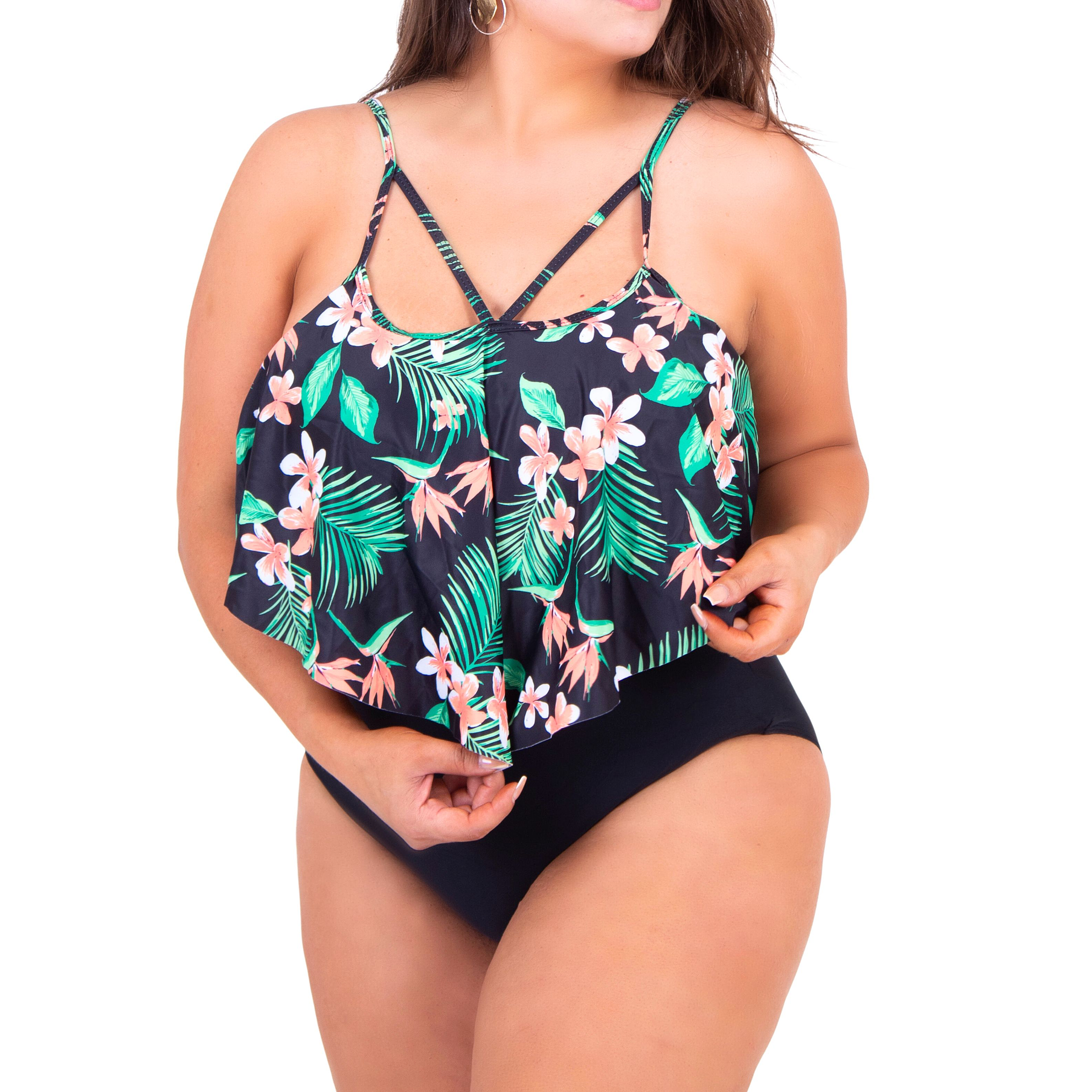 Bikini tiro alto floral Cruzado 1