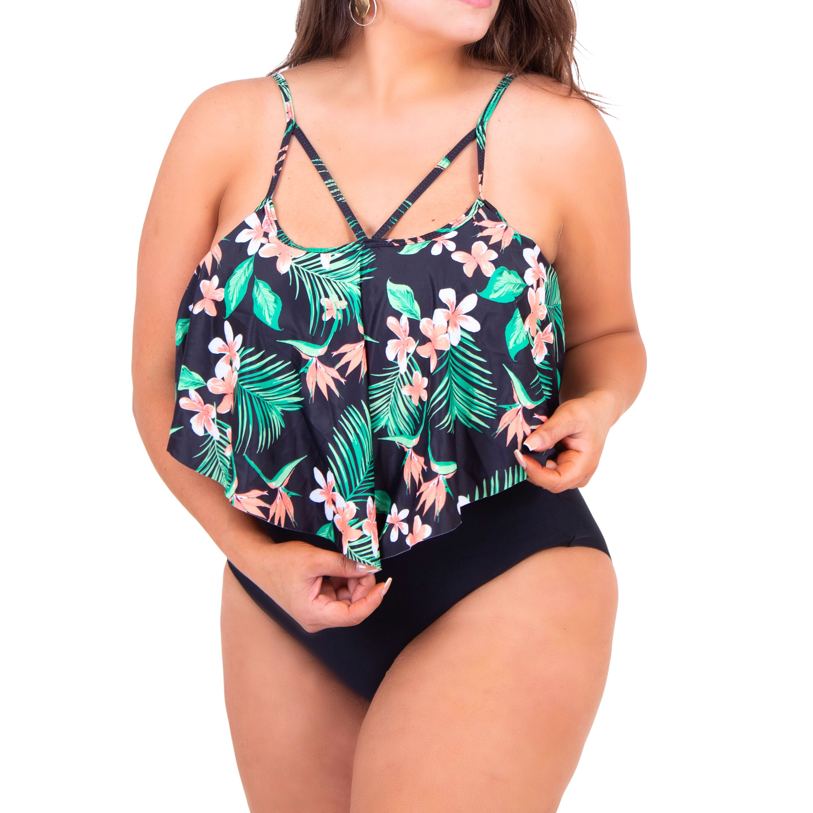Bikini tiro alto floral Cruzado 1