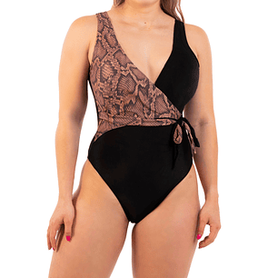 Traje de baño cruzado Snake negro