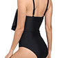Traje de baño entero Negro top en punta - Miniatura 3
