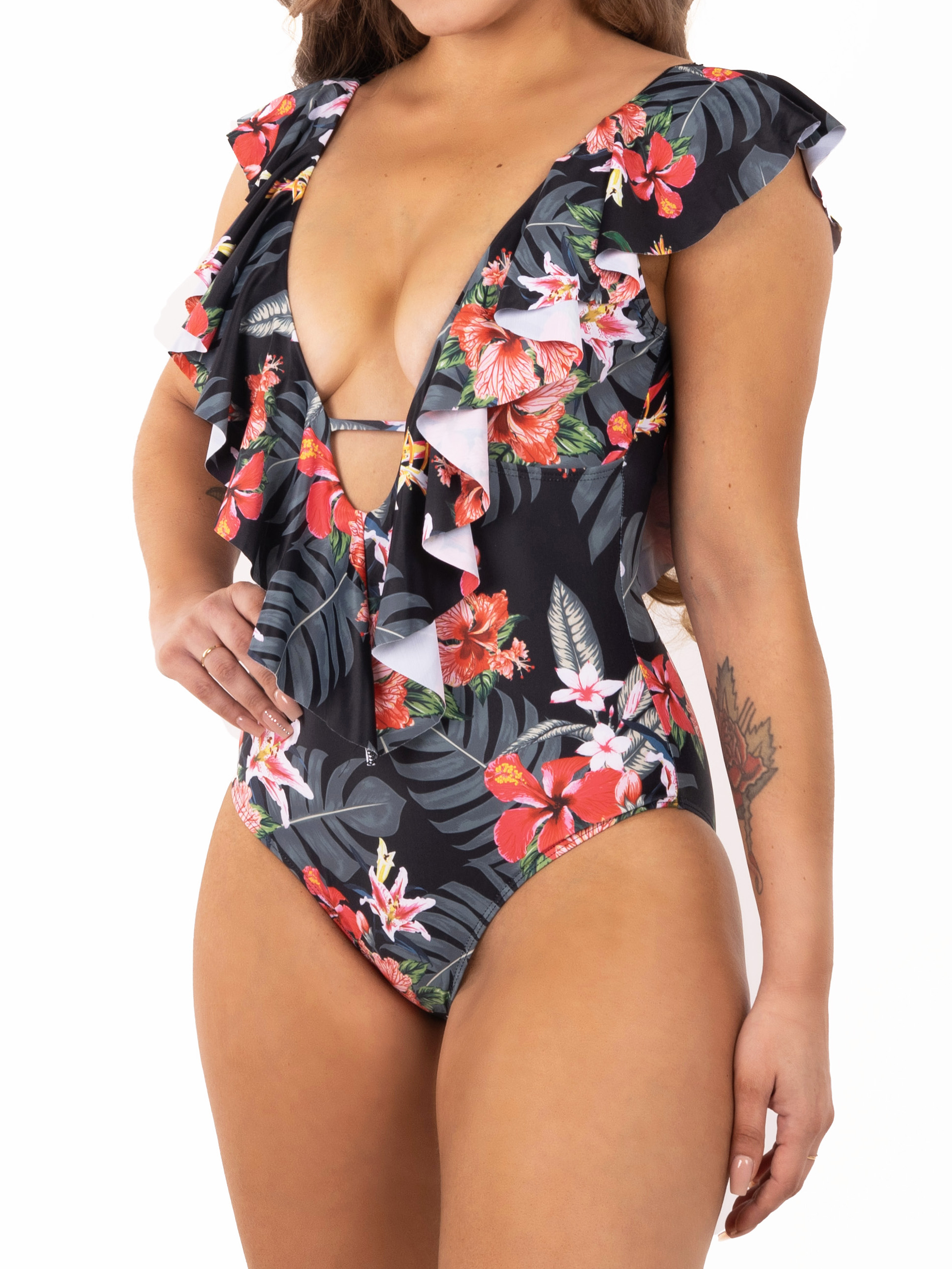 Traje de baño María Black floral 2