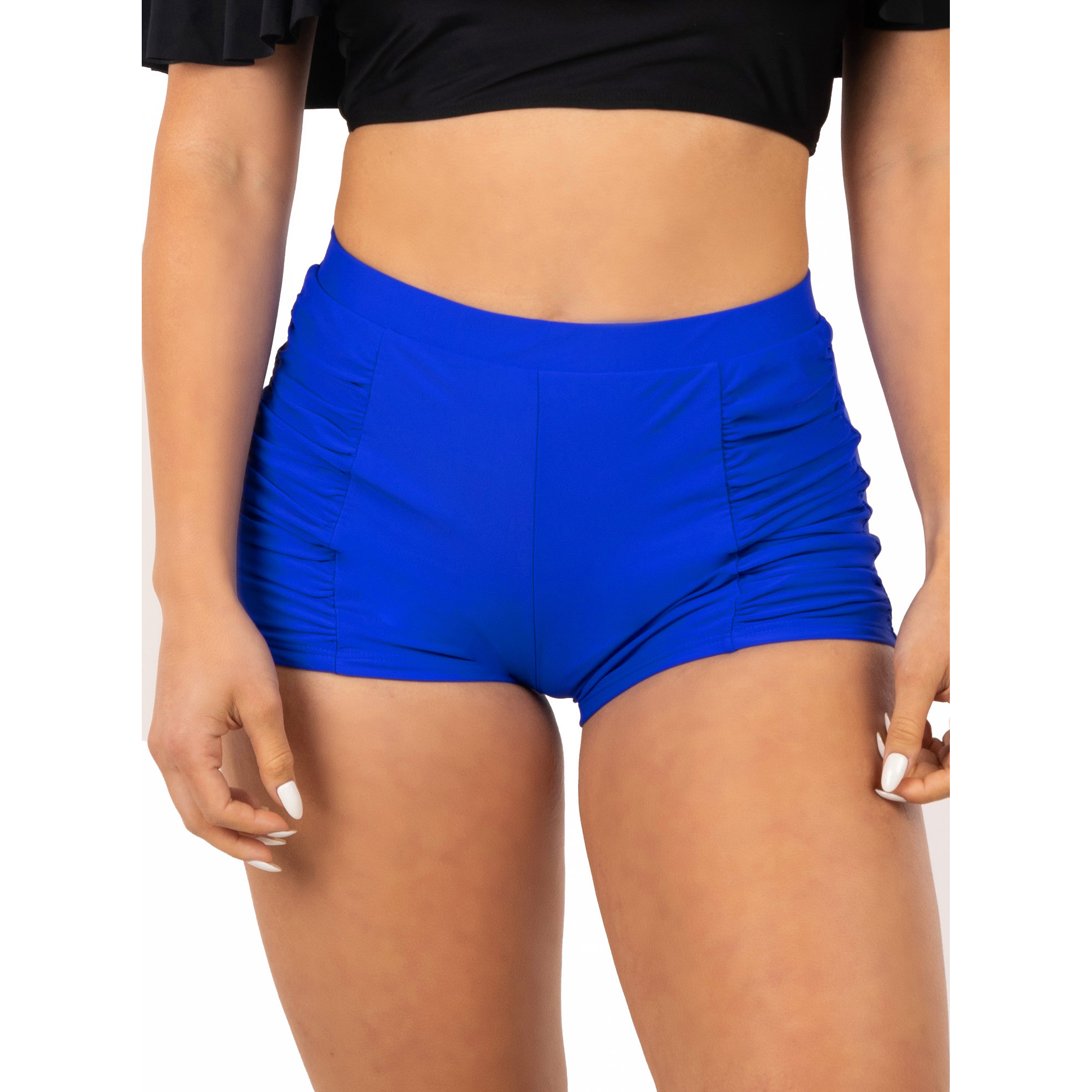 Short traje de baño Drap colores tiro alto Azul 1