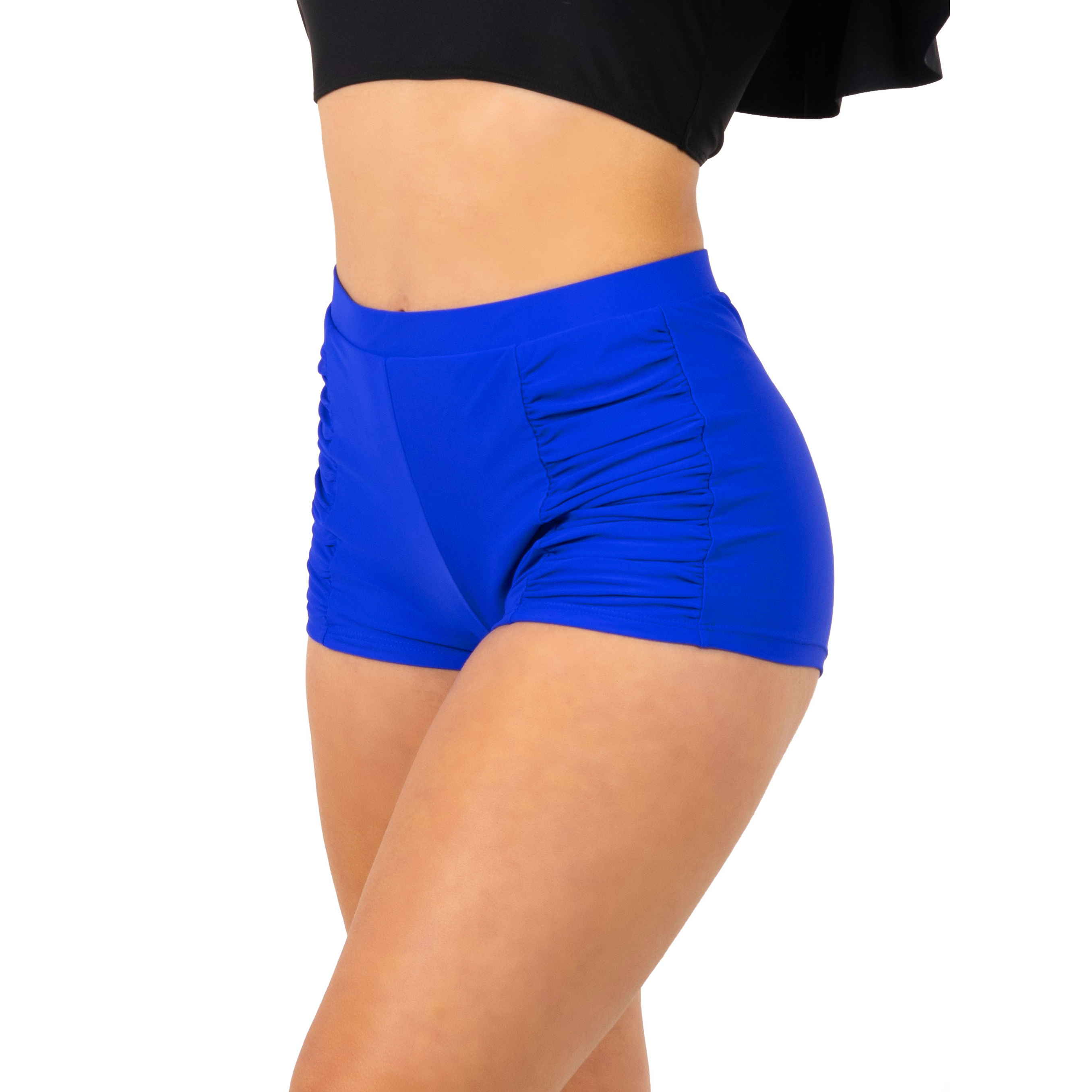 Short traje de baño Drap colores tiro alto Azul 2