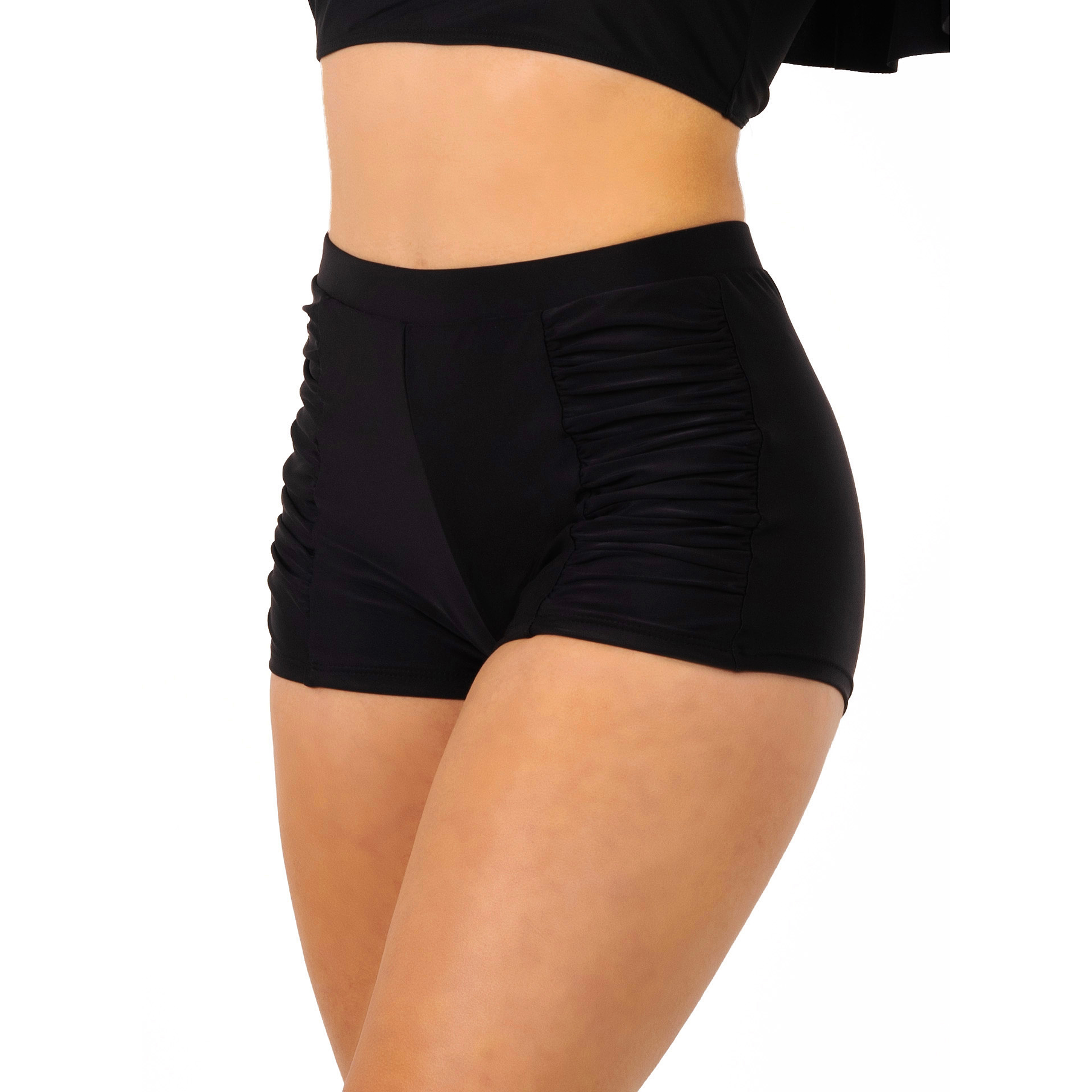 Short traje de baño Drap colores tiro alto Negro 1