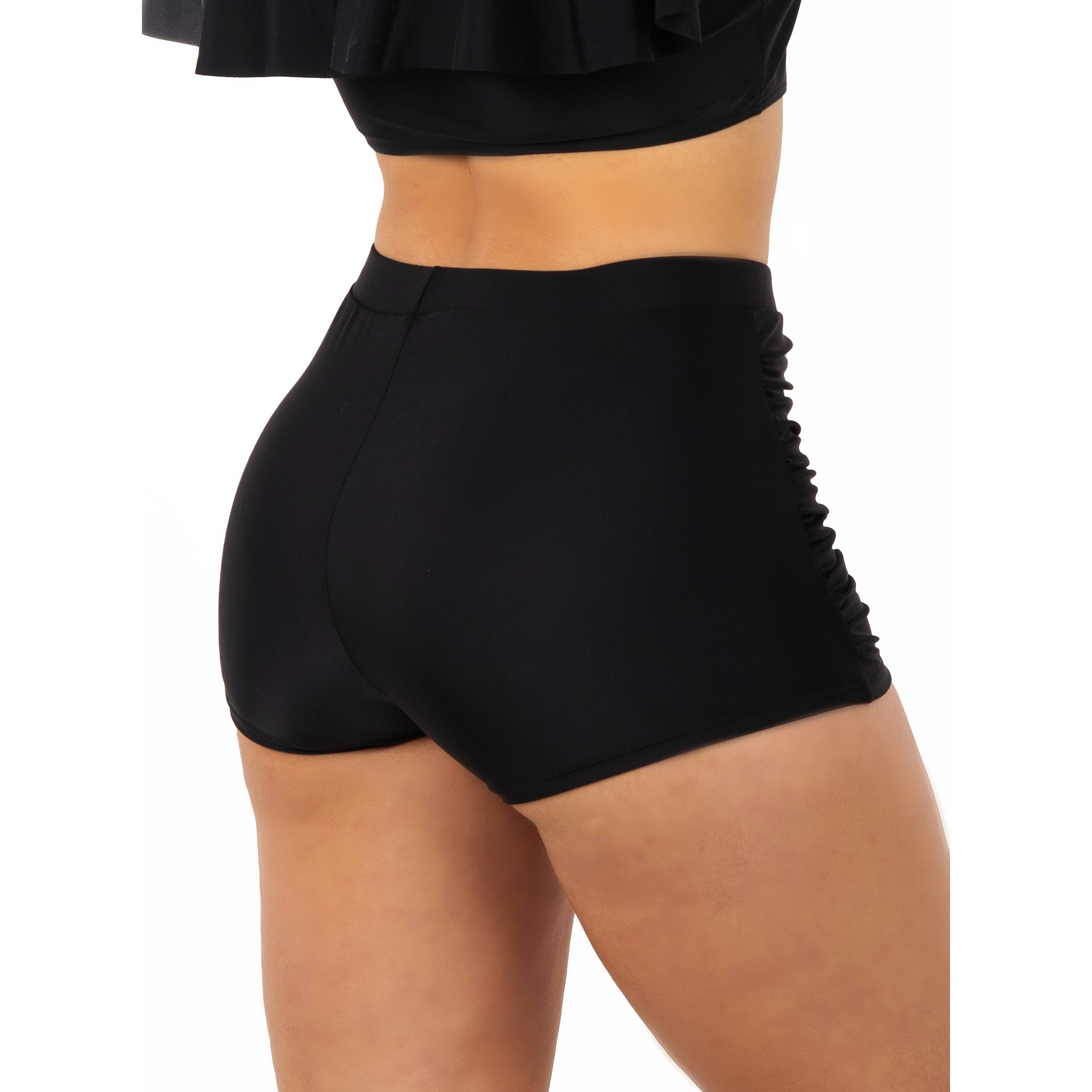 Short traje de baño Drap colores tiro alto Negro 3