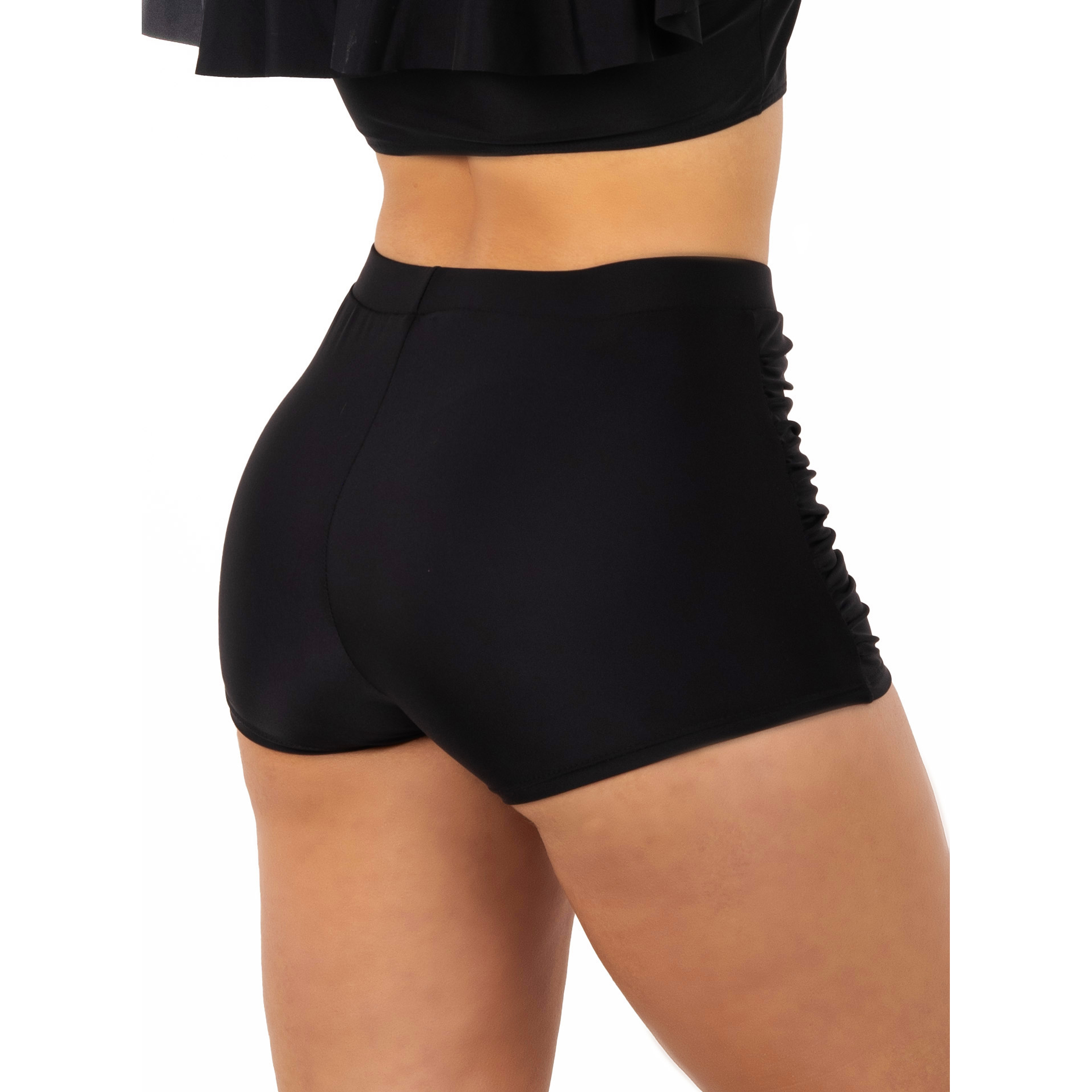 Short traje de baño Drap colores tiro alto Negro 3