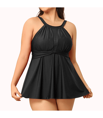 Tankini tiro alto mujer Breeze negro