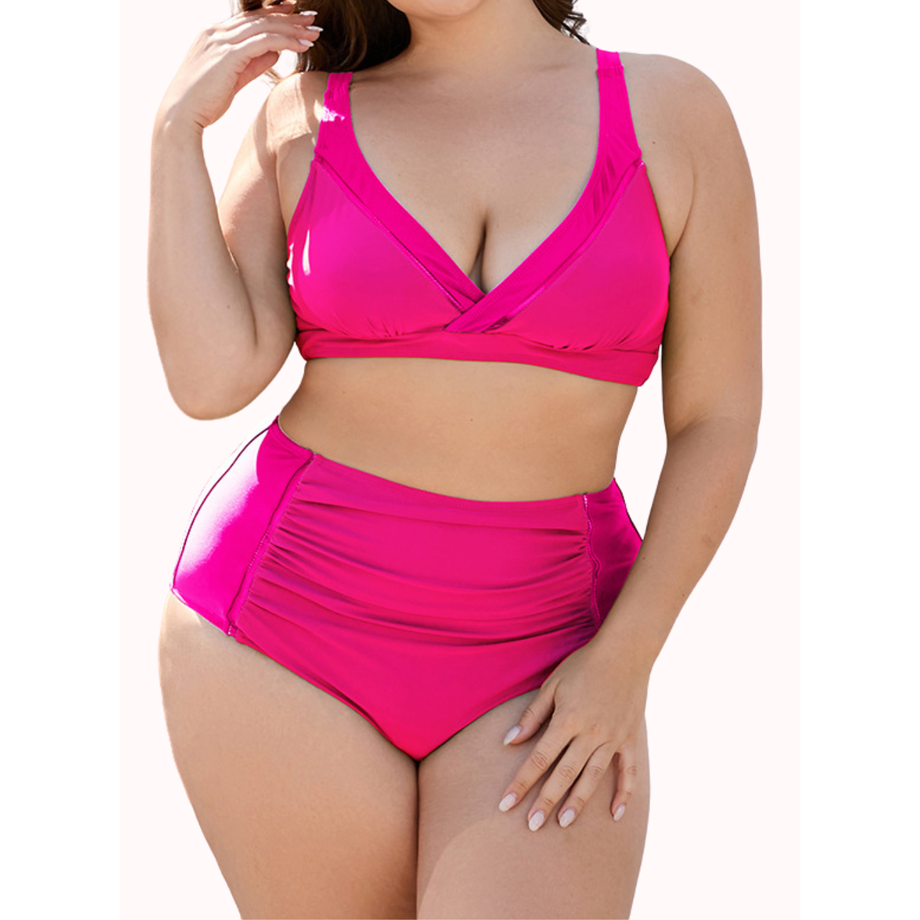Bikini tiro alto escote V colores 1