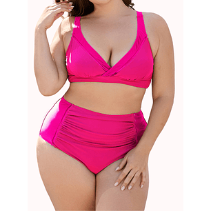 Bikini tiro alto escote V colores