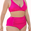 Bikini tiro alto escote V colores