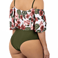 Traje de baño floral sin hombros Verde Olivo Lu - Miniatura 3