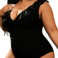 Traje de baño escote V vuelos plus size - Miniatura 2