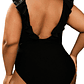 Traje de baño escote V vuelos plus size - Miniatura 5