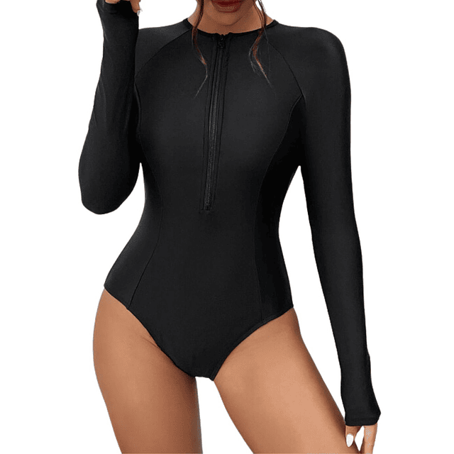 Traje de baño surfer manga larga All Black