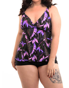 Tankini short mujer escote V colores