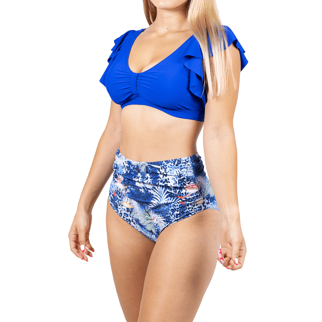 Bikini tiro alto Mare Azul