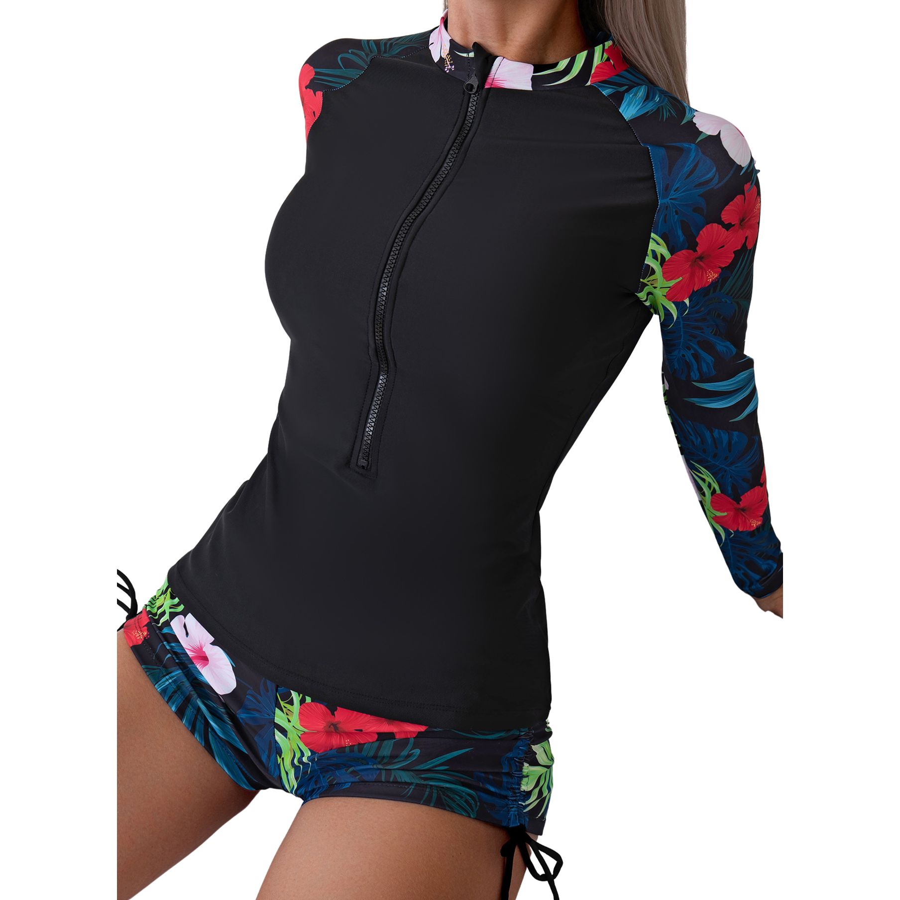 Bikini tiro alto surfer floral Waikiki estampados 5