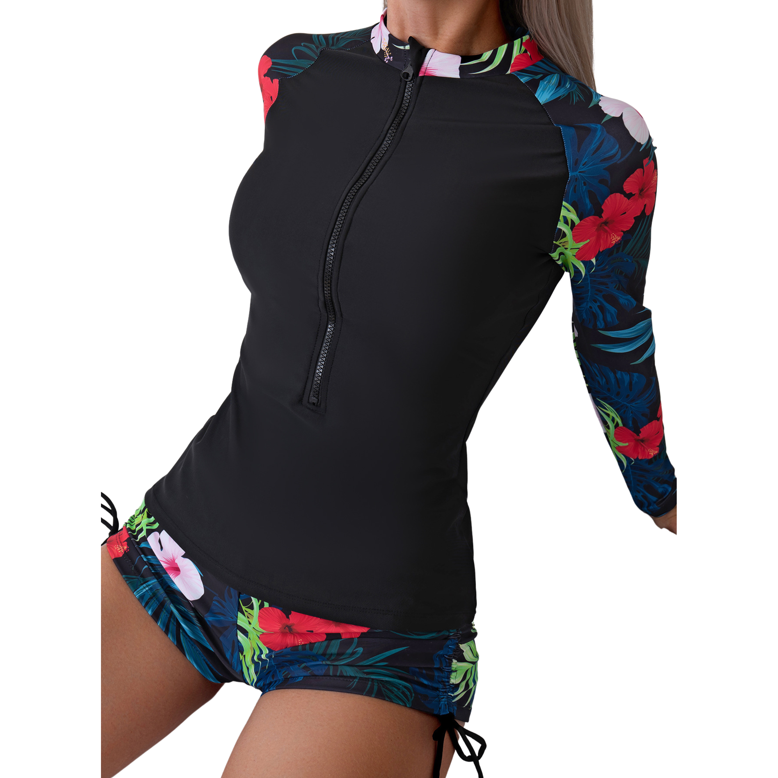 Bikini tiro alto surfer floral Waikiki estampados 5