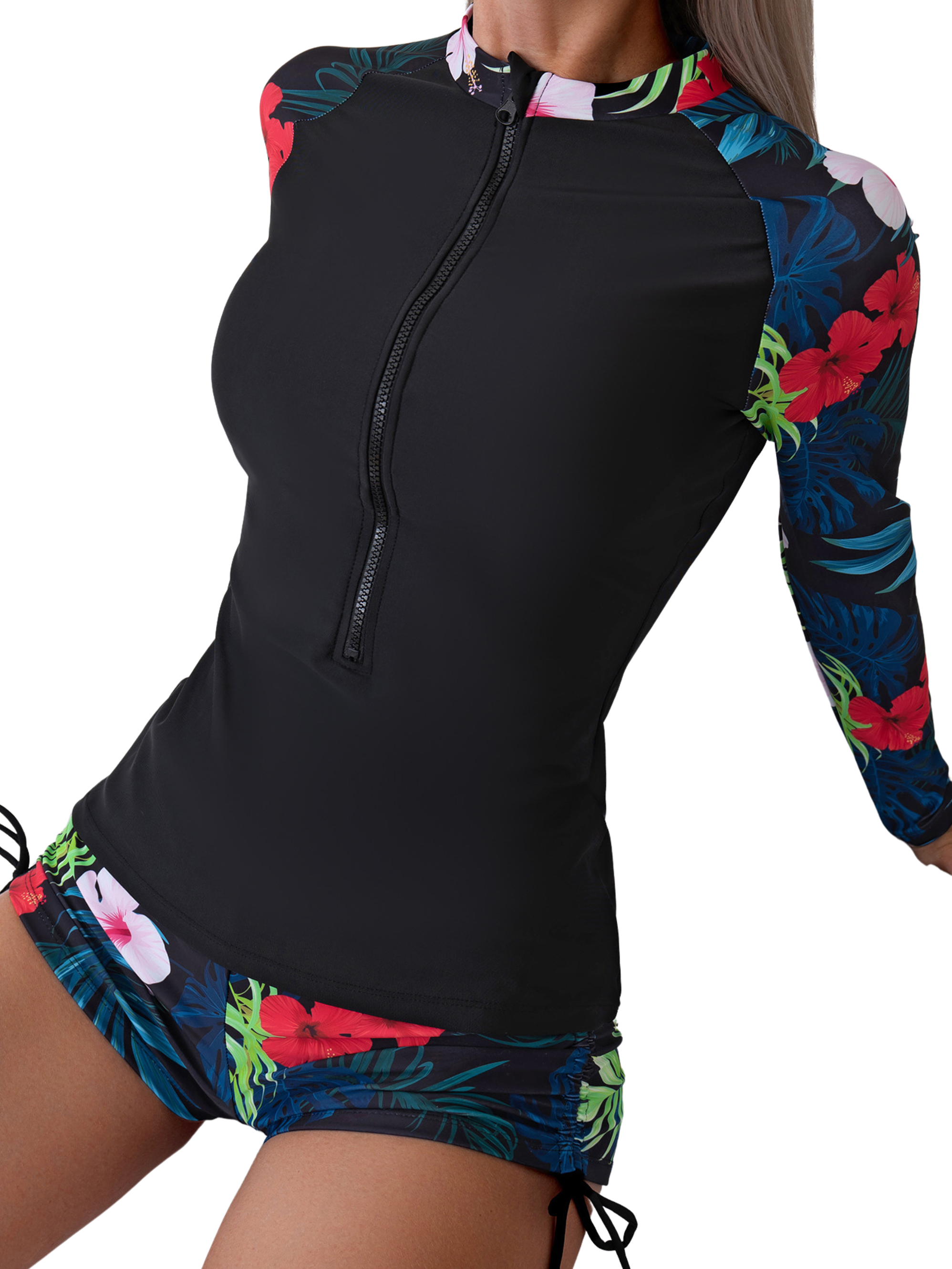 Bikini tiro alto surfer floral Waikiki estampados 5