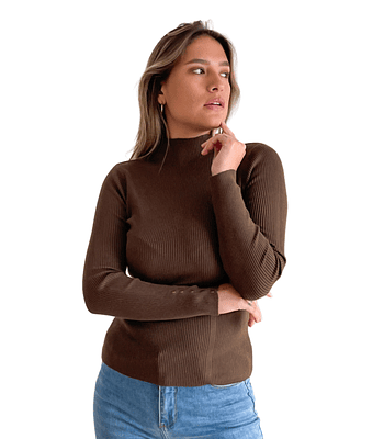 Sweater básico colores cuello medio Pili