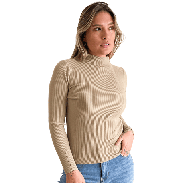Sweater básico colores cuello medio Pili