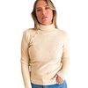 Sweater mujer cuello alto botones brillos