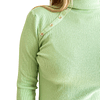 Sweater mujer cuello alto botones brillos