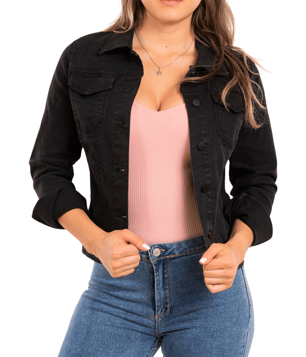 Chaqueta Mezclilla Denim Negro