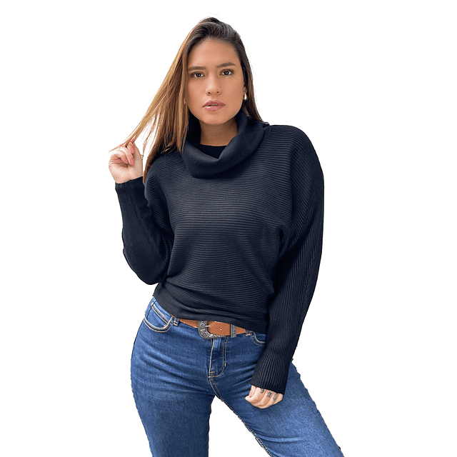 Sweater Manga Murciélago cuello tortuga mujer colores