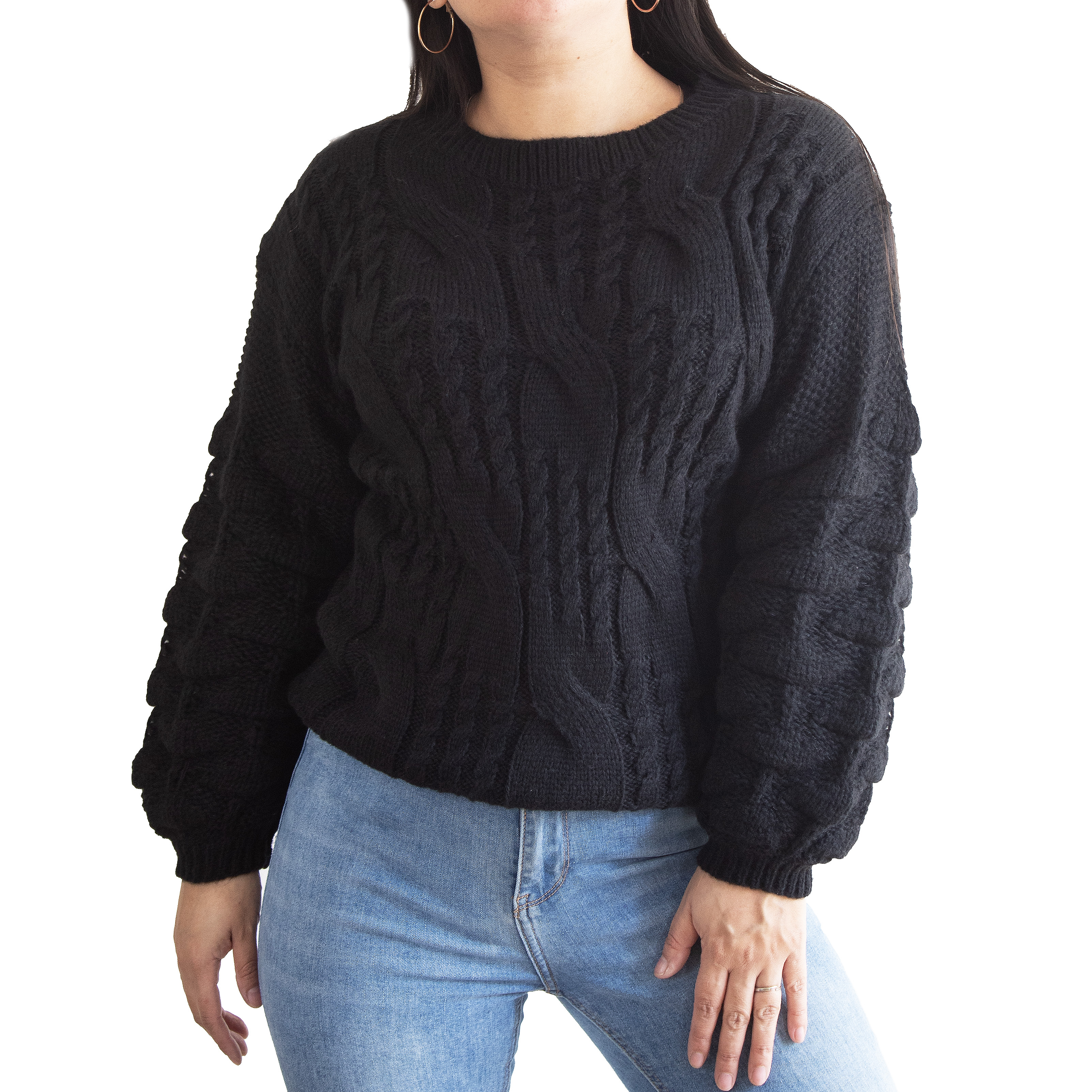 Chaleco mujer lana manga pompón Pandora 10