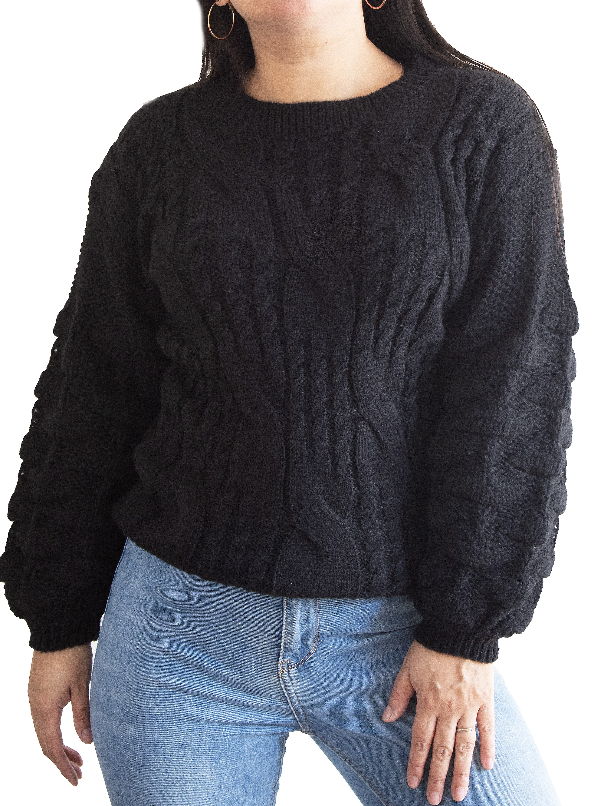 Chaleco mujer lana manga pompón Pandora 10