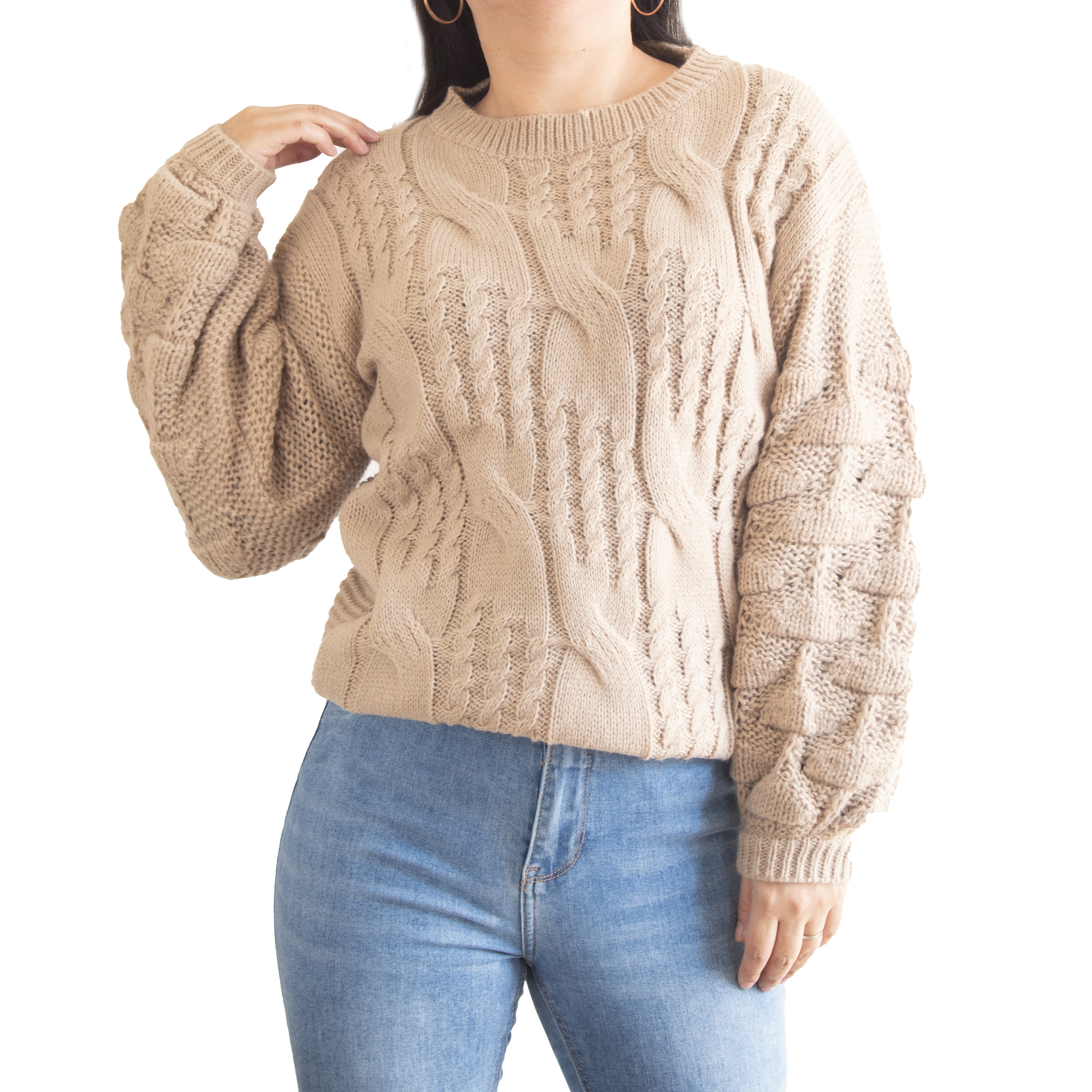 Chaleco mujer lana manga pompón Pandora 18