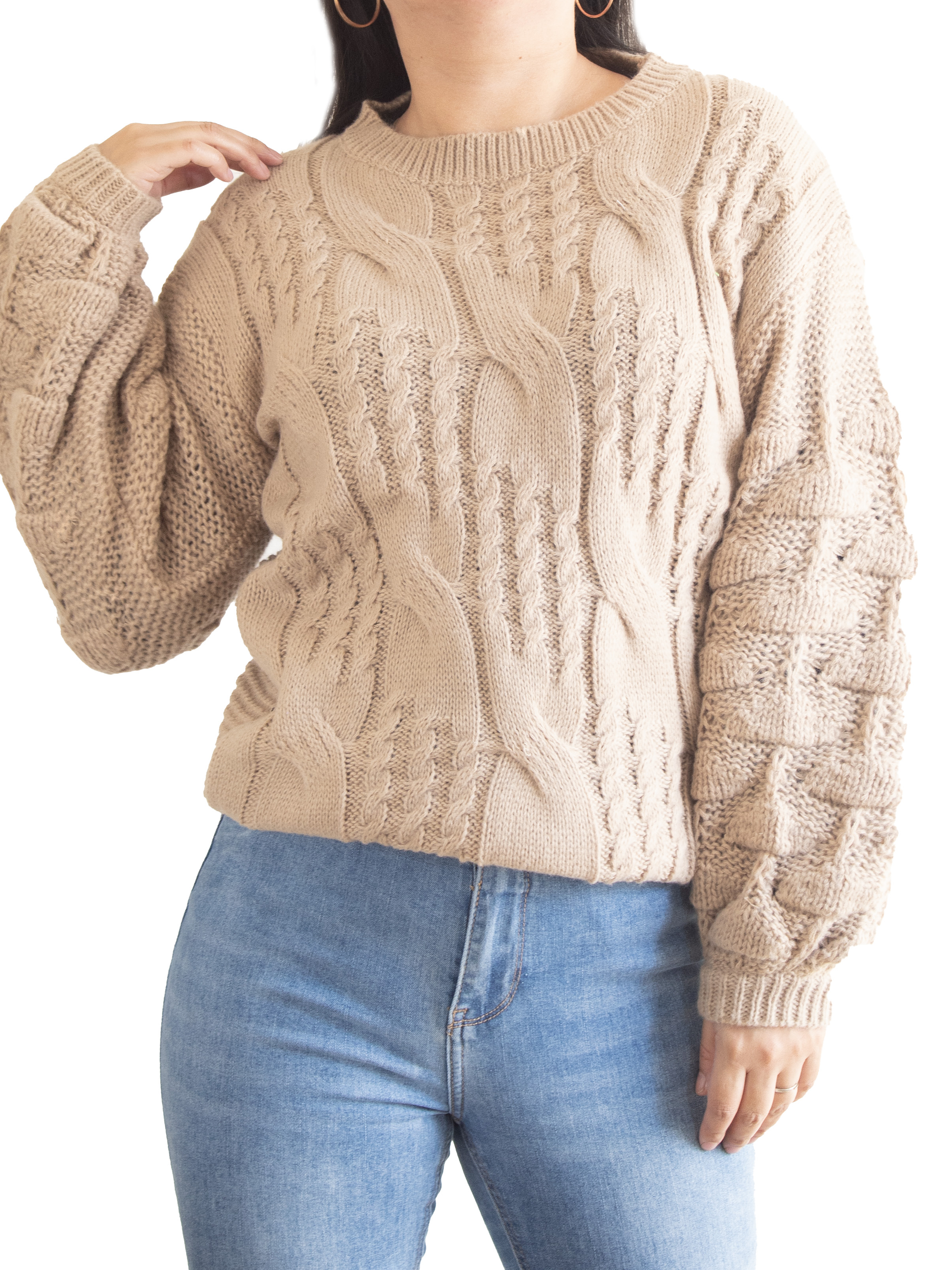 Chaleco mujer lana manga pompón Pandora 18