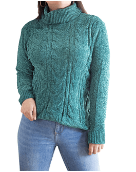 Sweater Mujer Trenzado Invierno Chenille Colores