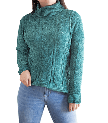 Sweater Mujer Trenzado Invierno Chenille Colores