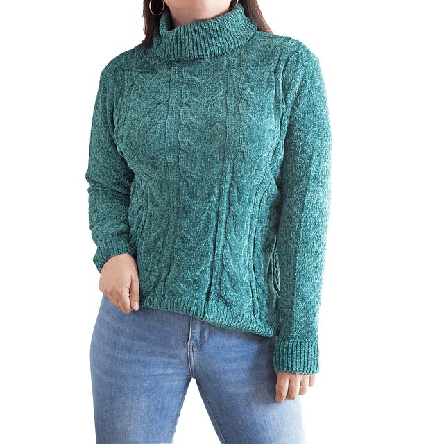 Sweater Mujer Trenzado Invierno Chenille Colores