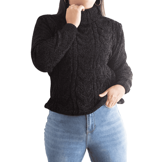 Sweater Mujer Trenzado Invierno Chenille Colores